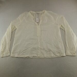 NWT Banana Republic Shirt Size Medium Ivory Sheer Peasant‎ Blouse Lightweight